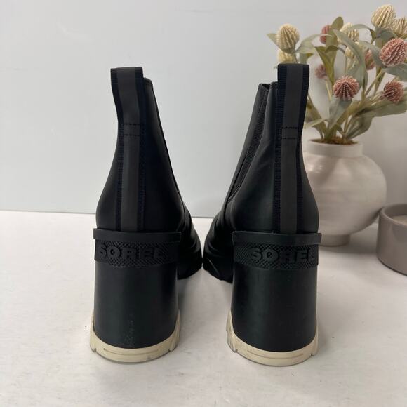 Sorel Brex Heel Lace Waterproof Boot Black/Cream Women 8.5 - Picture 3 of 9